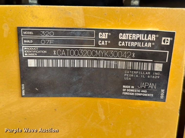 image for item FN3510 2023 Caterpillar 320 excavator