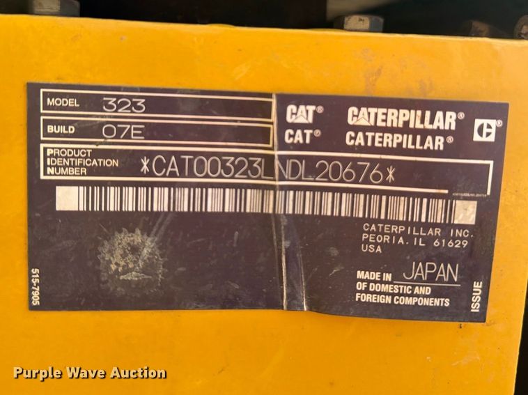 image for item FN3512 2023 Caterpillar 323 excavator