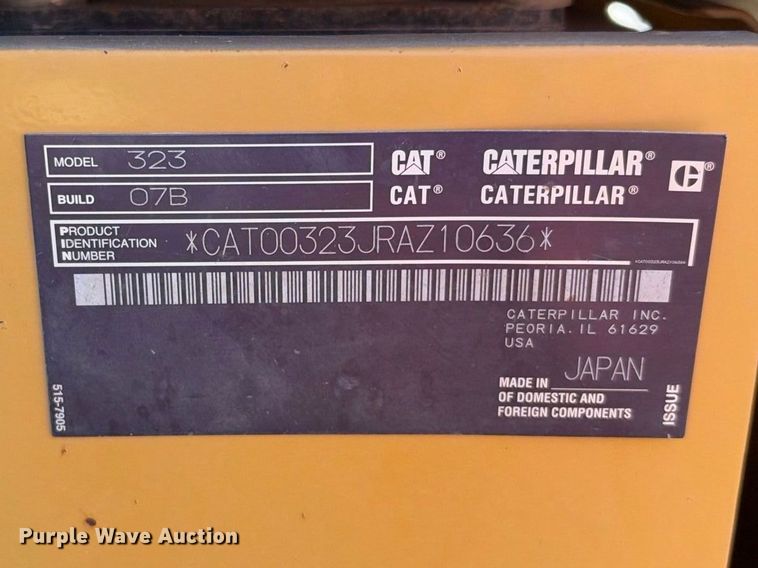 image for item FN3513 2019 Caterpillar 323 TC excavator