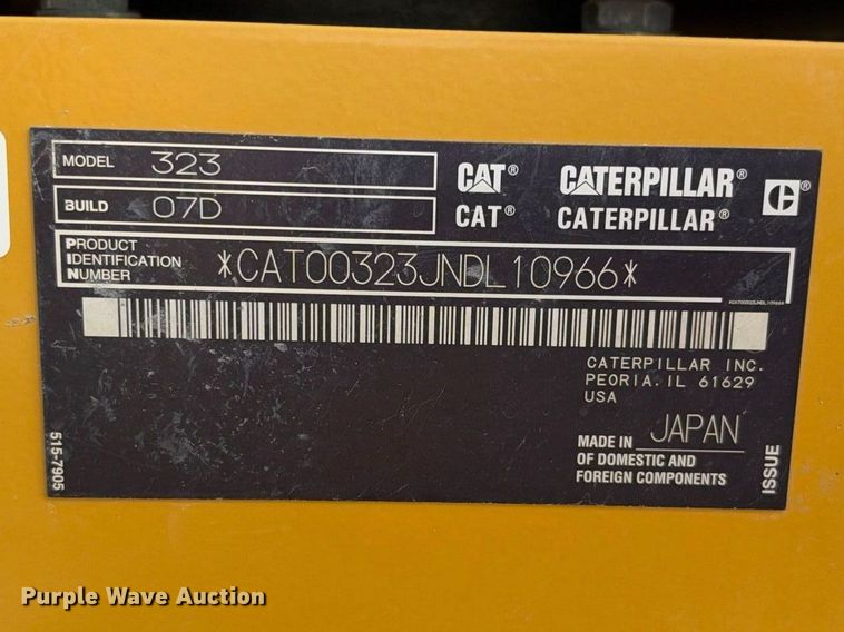 image for item FN3516 2022 Caterpillar 323 excavator