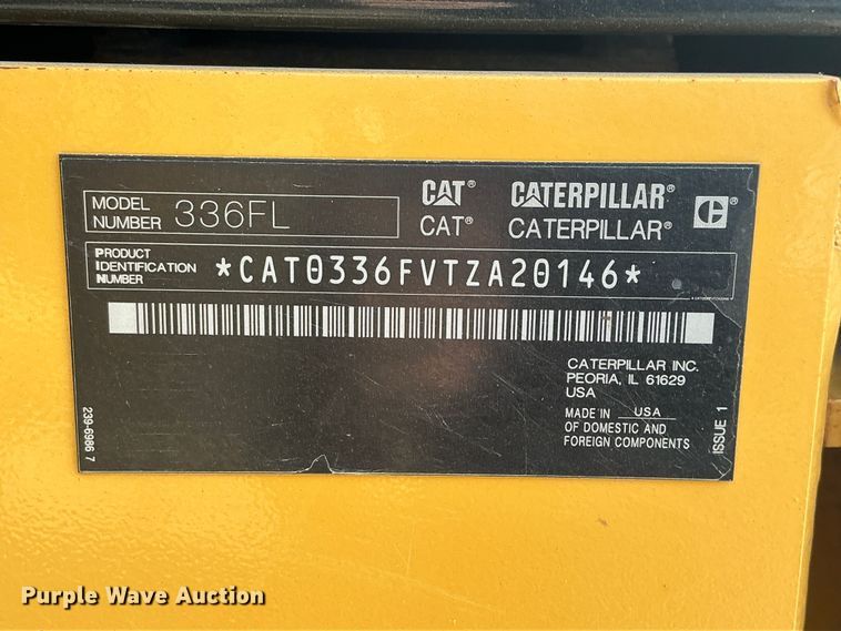 image for item FN3517 2018 Caterpillar 336FL excavator