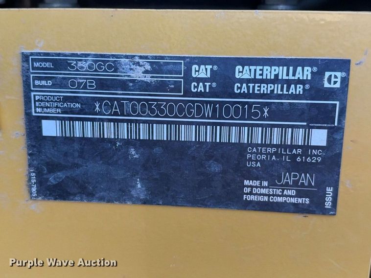 image for item FN3531 2020 Caterpillar 330 GC excavator
