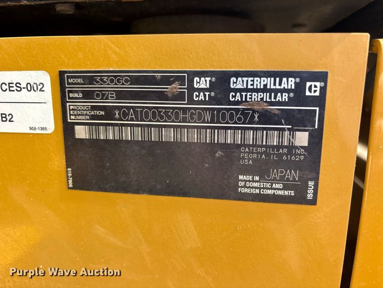 image for item FN3533 2020 Caterpillar 330 GC excavator