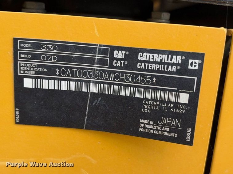 image for item FN3546 2022 Caterpillar 330 TC excavator