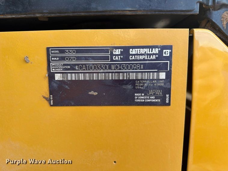 image for item FN3548 2022 Caterpillar 330 excavator