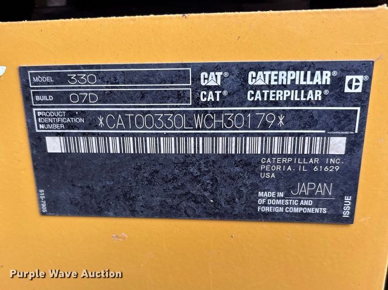 image for item FN3549 2022 Caterpillar 330 TC excavator