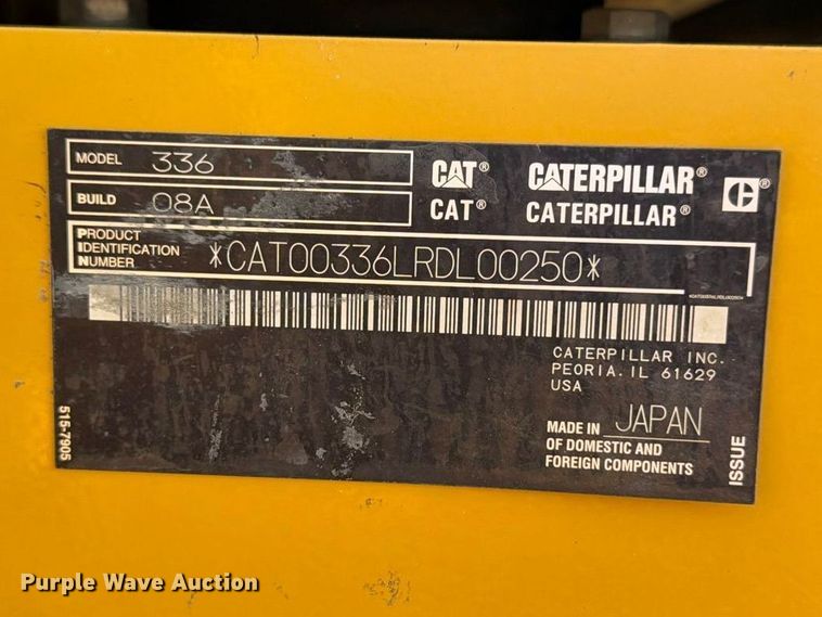 image for item FN3561 2023 Caterpillar 336 TC excavator