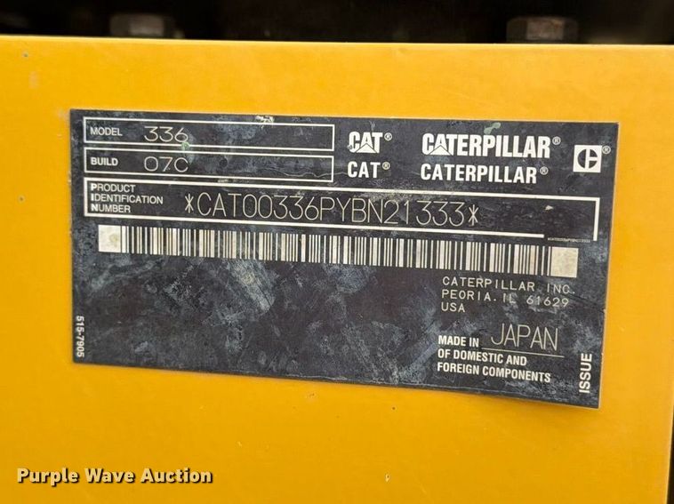 image for item FN3562 2022 Caterpillar 336 TC excavator