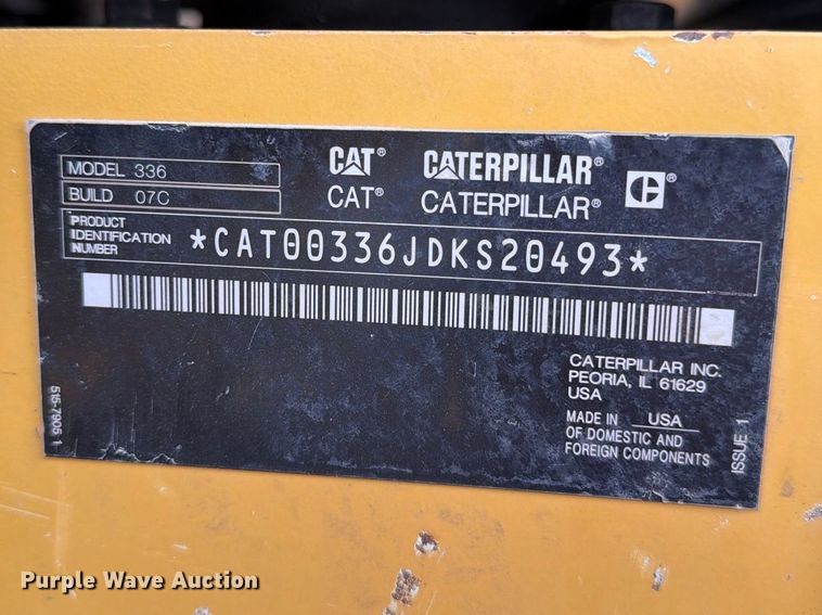 image for item FN3565 2022 Caterpillar 336 TC excavator