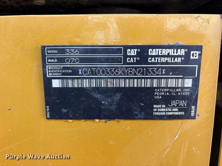 image for item FN3568 2022 Caterpillar 336 TC excavator