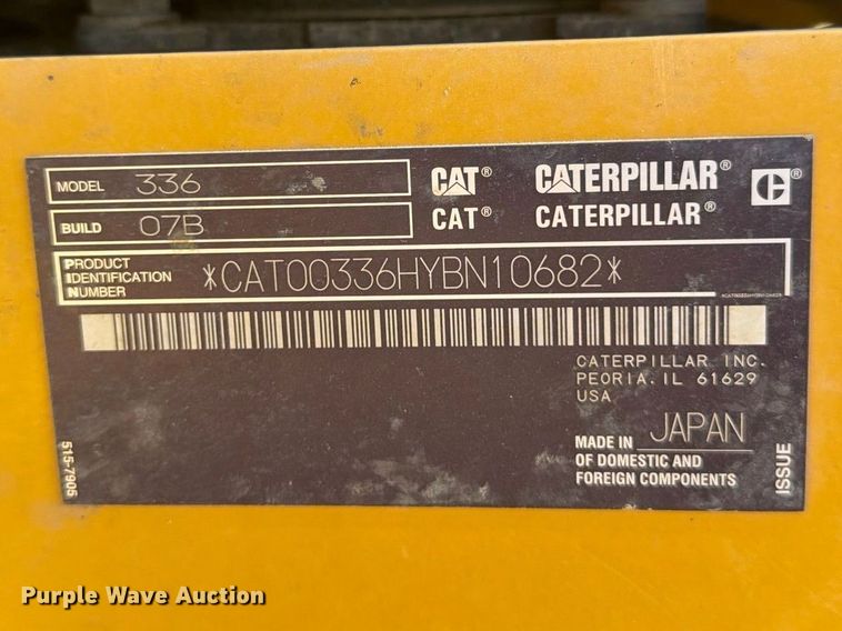 image for item FN3570 2020 Caterpillar 336 TC excavator