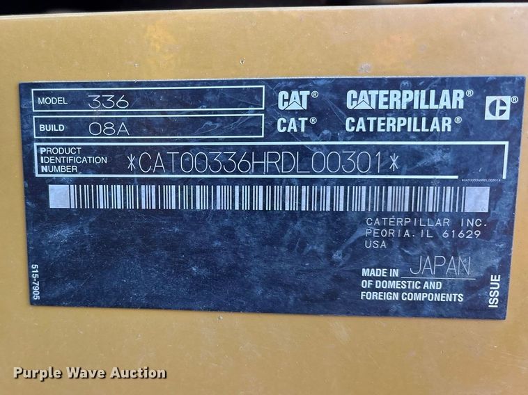 image for item FN3579 2023 Caterpillar 336 TC excavator