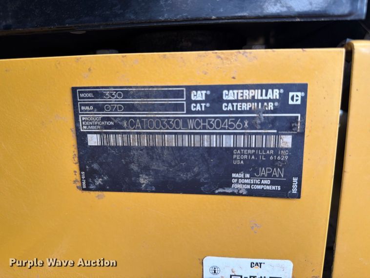 image for item FN3592 2022 Caterpillar 330 TC excavator