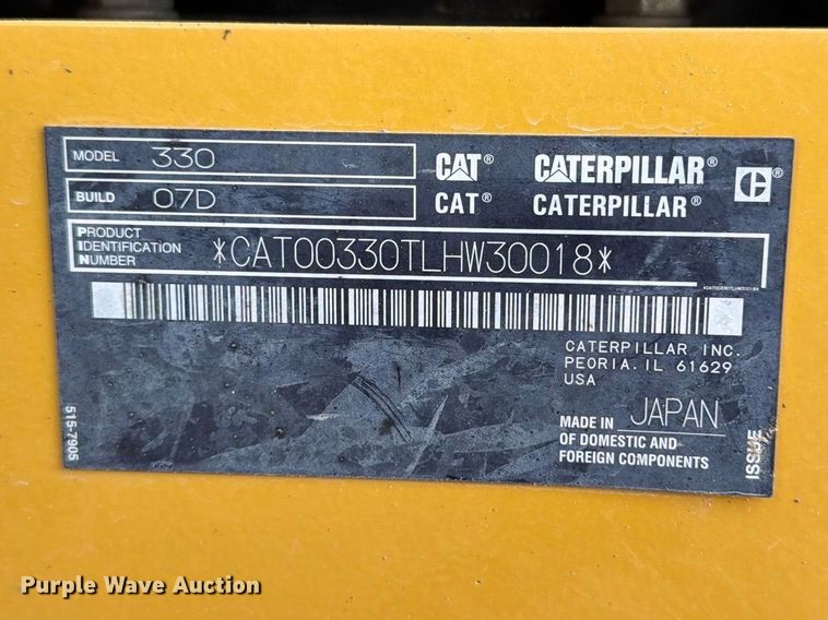 image for item FN3598 2023 Caterpillar 330 TC excavator