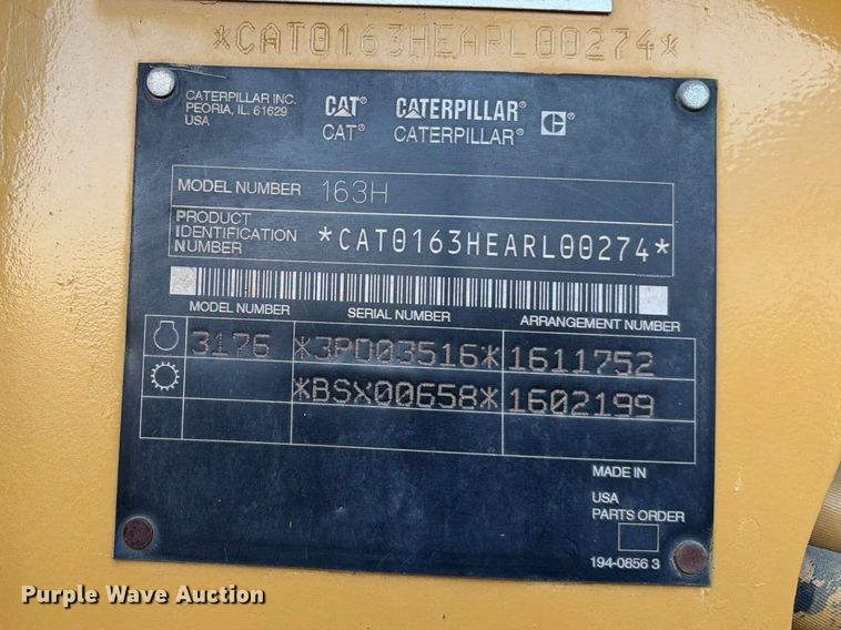image for item FN3603 2003 Caterpillar 163H motor grader