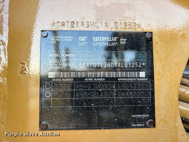 image for item FN3604 2002 Caterpillar 143H VHP motor grader