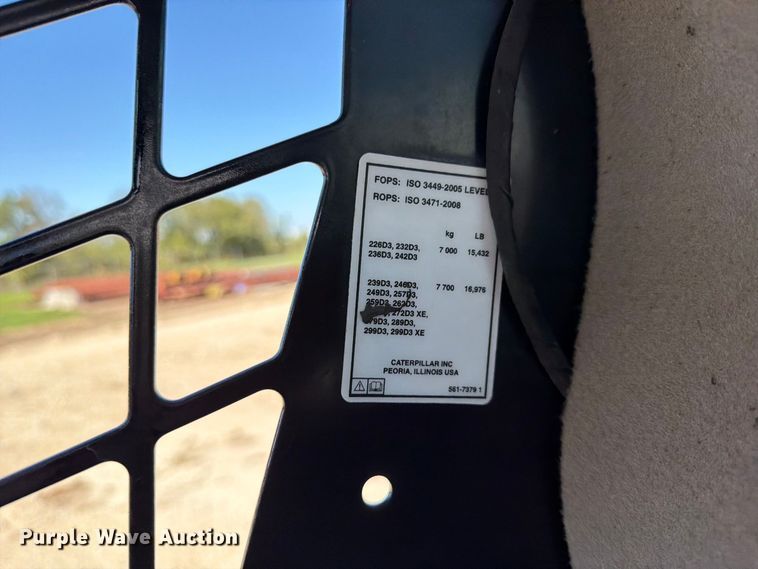 image for item FN3619 2022 Caterpillar 259 D3 tracked skid steer loader