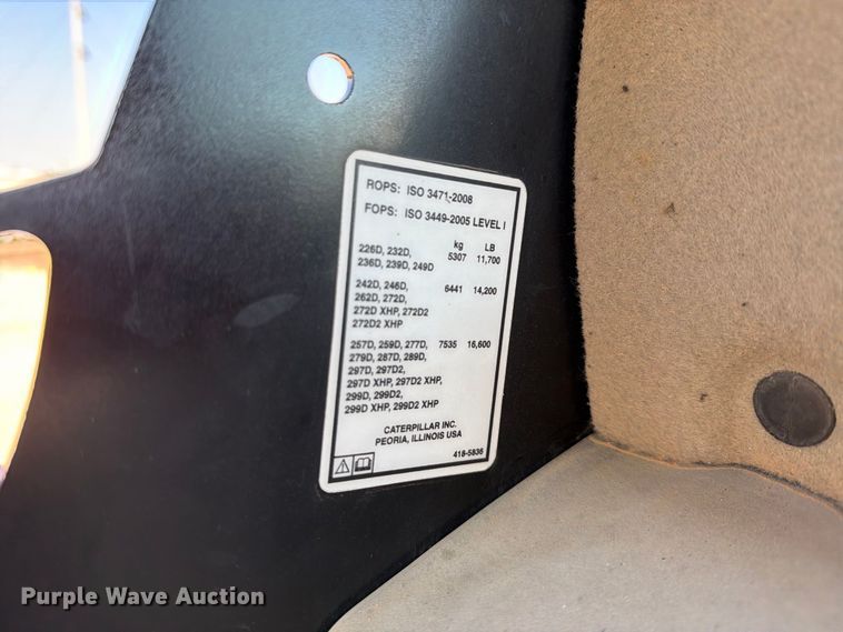 image for item FN3623 2018 Caterpillar 259D tracked skid steer loader