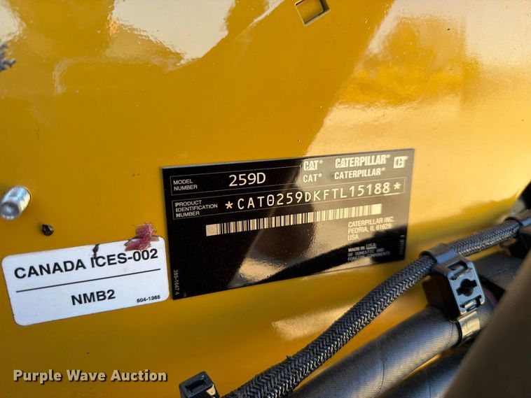 image for item FN3623 2018 Caterpillar 259D tracked skid steer loader