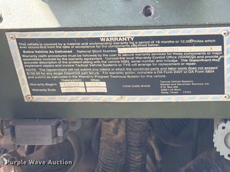 image for item FN3652 1998 Stewart & Stevenson flatbed truck