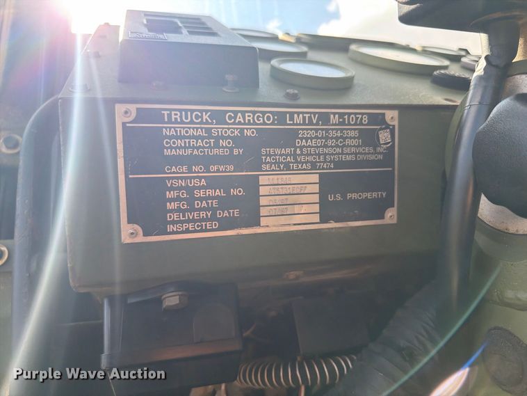 image for item FN3653 1994 Stewart & Stevenson flatbed truck