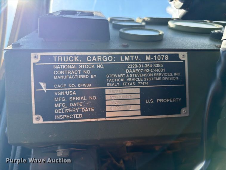 image for item FN3654 1996 Stewart & Stevenson flatbed truck