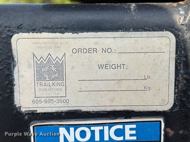 image for item FN3657 2012 Trail King TK110HDG lowboy equipment trailer
