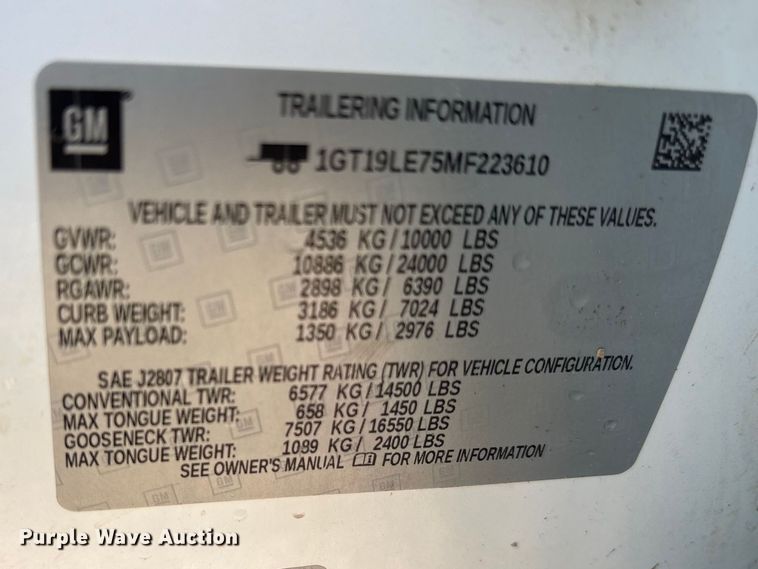 image for item FN3721 2021 GMC Sierra 2500 Crew Cab pickup truck