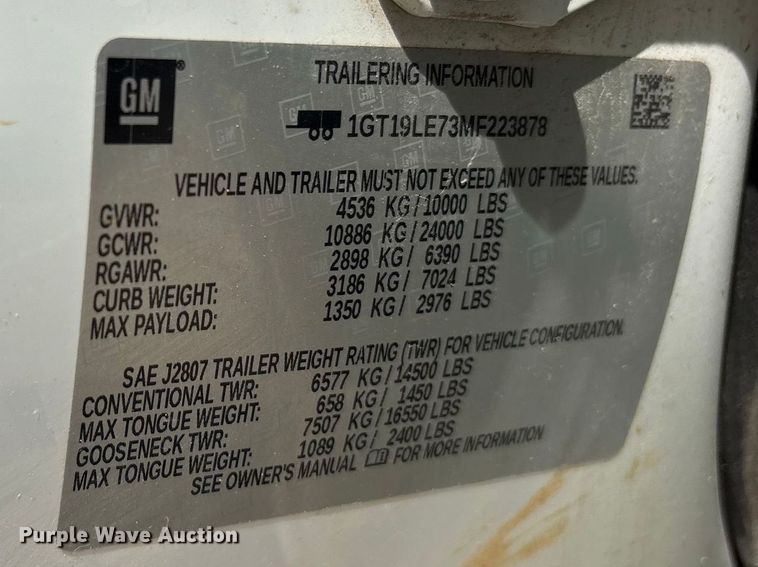 image for item FN3722 2021 GMC Sierra 2500 Crew Cab pickup truck