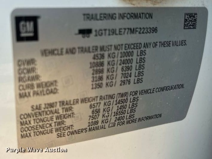 image for item FN3725 2021 GMC Sierra 2500 Crew Cab pickup truck