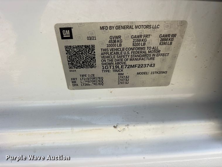 image for item FN3731 2021 GMC Sierra 2500 Crew Cab pickup truck