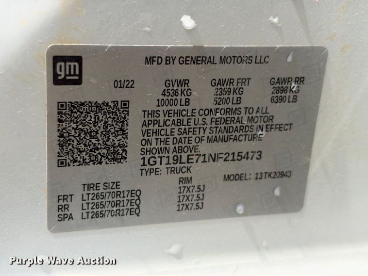 image for item FN3733 2022 GMC Sierra 2500 Crew Cab pickup truck