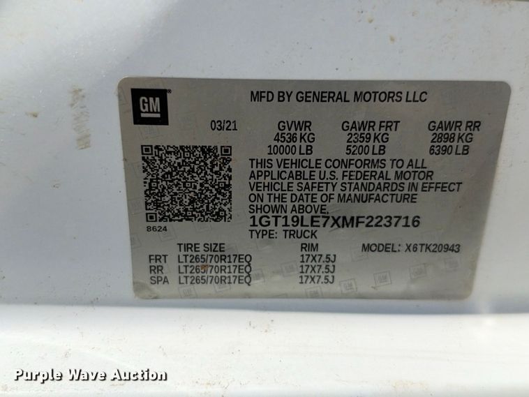 image for item FN3736 2021 GMC Sierra 2500 Crew Cab pickup truck