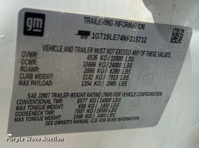 image for item FN3739 2022 GMC Sierra 2500 Crew Cab pickup truck