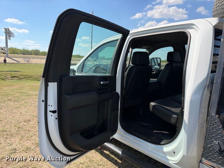 image for item FN3742 2021 GMC Sierra 3500 4X4 Crew Cab flatbed pickup truck