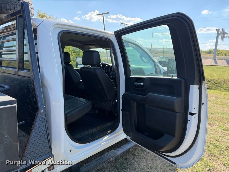 image for item FN3744 2021 GMC Sierra 3500 4X4 Crew Cab flatbed pickup truck