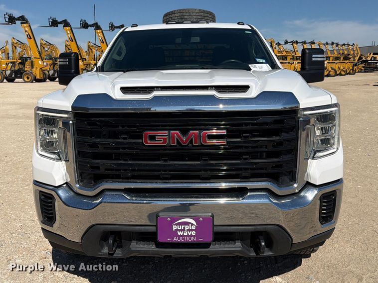 image for item FN3755 2021 GMC Sierra 3500HD 4X4 Crew Cab flatbed pickup truck