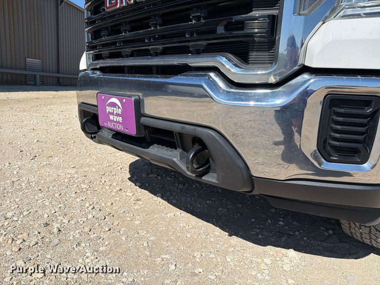 image for item FN3755 2021 GMC Sierra 3500HD 4X4 Crew Cab flatbed pickup truck