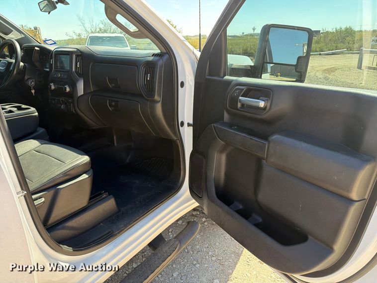 image for item FN3755 2021 GMC Sierra 3500HD 4X4 Crew Cab flatbed pickup truck