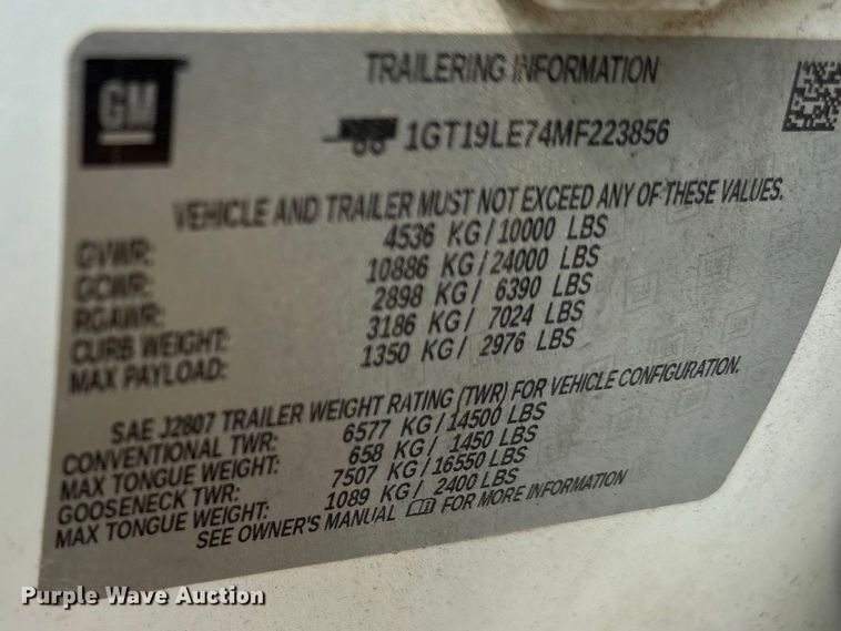 image for item FN3766 2021 GMC Sierra 2500 Crew Cab pickup truck