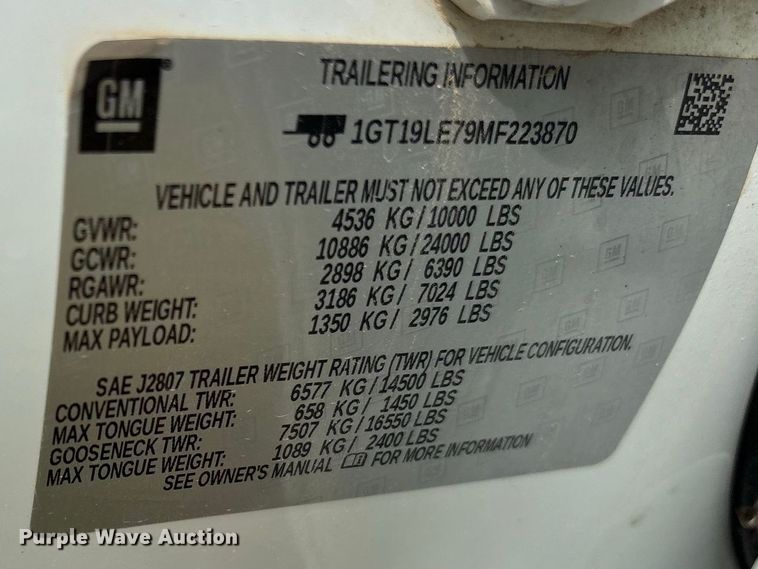 image for item FN3769 2021 GMC Sierra Crew Cab pickup truck