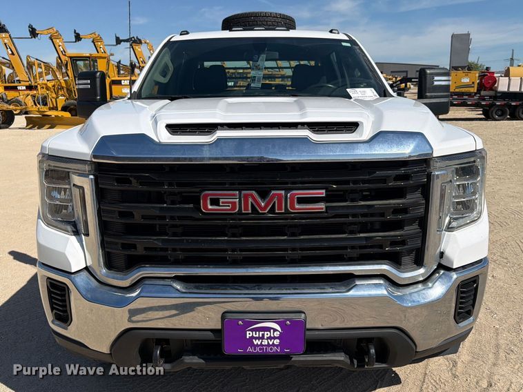 image for item FN3781 2021 GMC Sierra 3500HD 4X4 Crew Cab flatbed pickup truck
