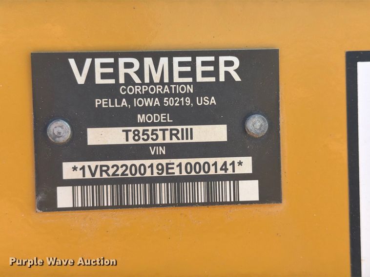 image for item FN3797 2014 Vermeer T855 Commander 3 trencher