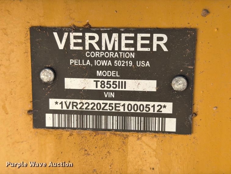image for item FN3797 2014 Vermeer T855 Commander 3 trencher