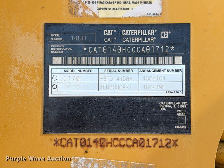 image for item FN3803 2005 Caterpillar 140H motor grader