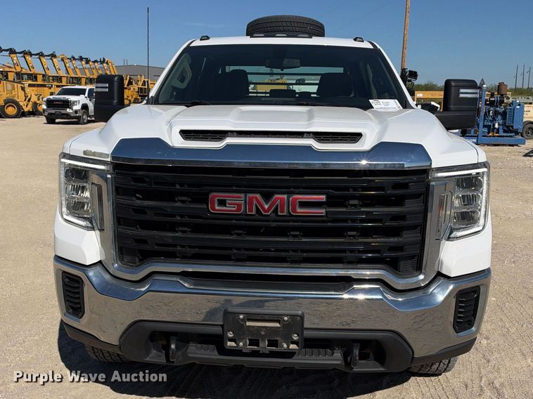 image for item FN3804 2021 GMC Sierra 3500 HD 4X4 Crew Cab flatbed pickup truck
