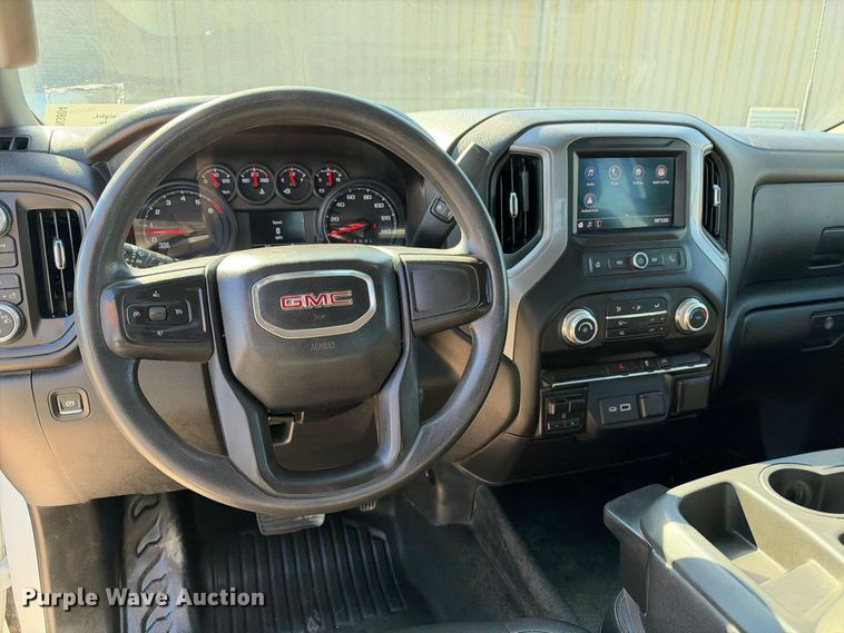 image for item FN3804 2021 GMC Sierra 3500 HD 4X4 Crew Cab flatbed pickup truck