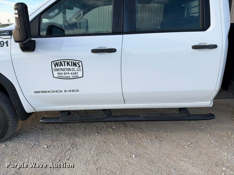 image for item FN3807 2021 GMC Sierra 3500 4X4 Crew Cab flatbed pickup truck