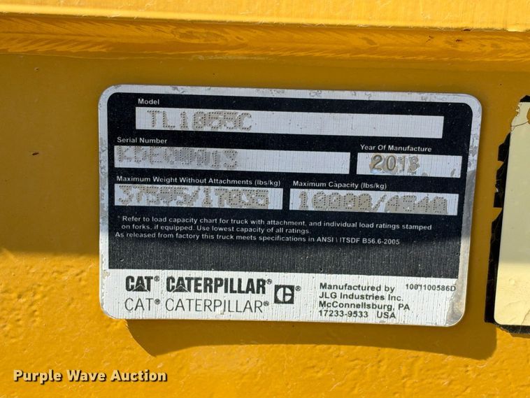 image for item FN3820 2013 Caterpillar TL1055C telehandler