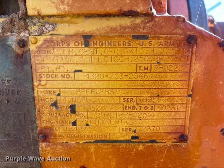 image for item FN3835 1952 Peerless 4USPL centrifugal pump